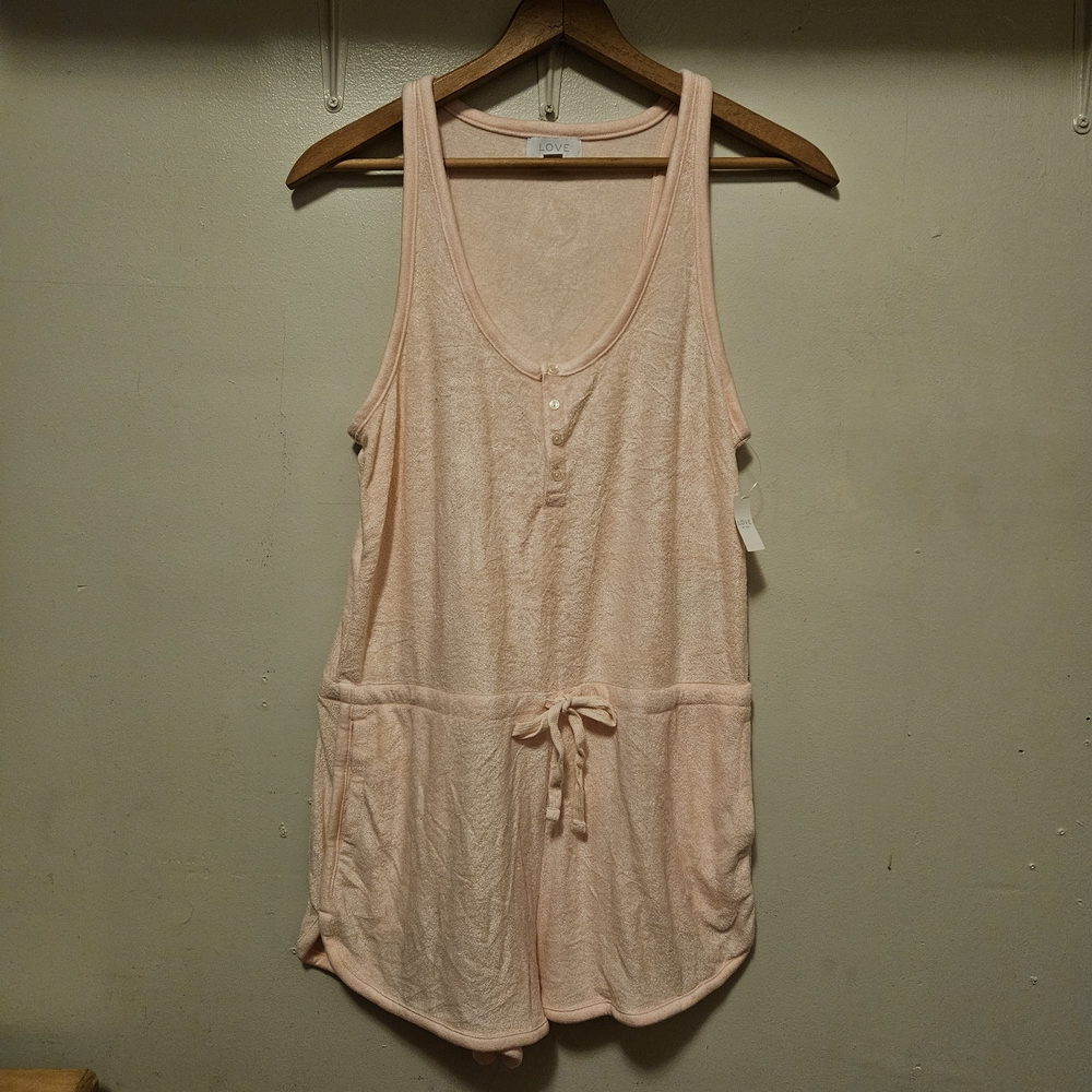Love Easywear Women's Peach Terry Romper Pajama